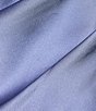 Color:Chambray - Image 3 - Peyton Ruched Satin Cowl Halter Neck Sleeveless Open Back Detail Mini Sheath Dress