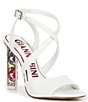 Color:White - Image 1 - Randall Strappy Rainbow Jeweled Heel Dress Sandals
