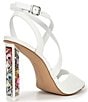 Color:White - Image 2 - Randall Strappy Rainbow Jeweled Heel Dress Sandals