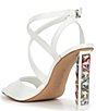 Color:White - Image 3 - Randall Strappy Rainbow Jeweled Heel Dress Sandals