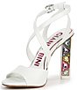 Color:White - Image 4 - Randall Strappy Rainbow Jeweled Heel Dress Sandals