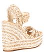 Color:Neutral Combo - Image 2 - Santi Woven Beaded Strappy Wedge Sandals