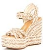 Color:Neutral Combo - Image 4 - Santi Woven Beaded Strappy Wedge Sandals