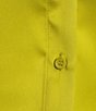 Color:Chartreuse - Image 4 - Skylar Point Collar Button Front Long Sleeve Satin Blouse