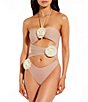 Color:Clay - Image 1 - Solid Rosette Asymmetrical Ruched Cut-Out One Piece Swimsuit