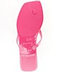 Color:Superb Pink - Image 6 - Trae Satin Flower Jelly Thong Sandals
