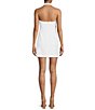 Color:White - Image 2 - Wren Crepe High Neck Rosette Mini Dress
