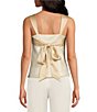 Color:Taupe/Cream - Image 3 - x Caelynn Bell Allie Satin Two-tone Scoop Neck Blouse