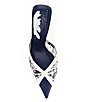 Color:Navy/White - Image 6 - x Caelynn Bell Tivoli Floral Pointed Toe Dress Mules