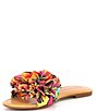 Color:Floral/Multi - Image 4 - Zaven Abstract Floral Print Ruffle Slide Sandals