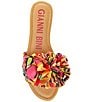 Color:Floral/Multi - Image 5 - Zaven Abstract Floral Print Ruffle Slide Sandals