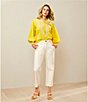 Color:Ivory - Image 5 - High Rise Straight Leg Ankle Length Jeans