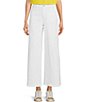 Color:White - Image 1 - Perfect Fit Palazzo Crop Twill Pants