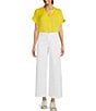 Color:White - Image 3 - Perfect Fit Palazzo Crop Twill Pants