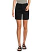 Color:Black - Image 1 - Perfect Fit Rolled Cuff Twill Shorts