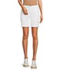 Color:White - Image 1 - Perfect Fit Rolled Cuff Twill Shorts