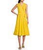 Color:Sunlight - Image 1 - Tiered Sleeveless Tie Waist Wrap Midi Dress