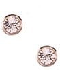 Color:Rose Gold - Image 1 - Rose Gold Stud Earrings