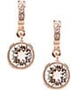 Color:Rose Gold/Crystal - Image 1 - Small Crystal Drop Earrings