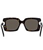 Color:Shiny Dark Havana - Image 6 - Women's Pearl 55mm Havana Rectangle Sunglasses