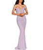 Color:Lilac - Image 1 - Beaded Off The Shoulder Deep V-Neck Long Dress