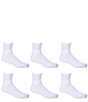 Color:White - Image 1 - Gold Label Roundtree & Yorke Big & Tall Cushion 6-Pack Quarter Athletic Socks