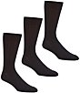 Color:Black - Image 1 - Gold Label Roundtree & Yorke Big & Tall Solid Crew Dress Socks 3-Pack