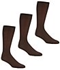 Color:Dark Brown - Image 1 - Gold Label Roundtree & Yorke Big & Tall Solid Crew Dress Socks 3-Pack