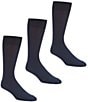 Color:Navy - Image 1 - Gold Label Roundtree & Yorke Big & Tall Solid Crew Dress Socks 3-Pack