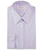 Color:Pink Multi - Image 1 - Gold Label Roundtree & Yorke Fitted Non-Iron Point Collar Checked Dress Shirt