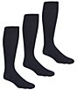 Color:Navy - Image 1 - Gold Label Roundtree & Yorke Rib Over-the-Calf Socks 3-Pack