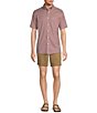 Color:Red - Image 3 - Gold Label Roundtree & Yorke Slim Fit Non-Iron Short Sleeve Small Plaid Sport Shirt