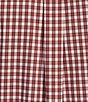Color:Red - Image 4 - Gold Label Roundtree & Yorke Slim Fit Non-Iron Short Sleeve Small Plaid Sport Shirt