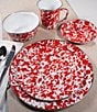 Color:Red - Image 3 - Enamelware Red Swirl Charger Plates, Set of 2