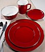 Color:Red - Image 3 - Enamelware Solid Texture Red Salad Bowls, Set of 4
