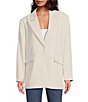 Color:Ivory001 - Image 4 - Luxe Suiting Boyfriend Blazer Jacket