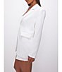 Color:Ivory001 - Image 6 - Luxe Suiting Boyfriend Blazer Jacket