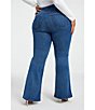 Color:Blue007 - Image 2 - Plus Size Good Legs High Rise Stretch Denim Flared Jeans