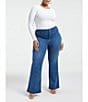 Color:Blue007 - Image 3 - Plus Size Good Legs High Rise Stretch Denim Flared Jeans