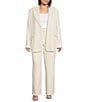 Color:Ivory001 - Image 3 - Plus Size Luxe Suiting Column Trouser