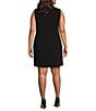 Color:Black001 - Image 2 - Plus Size Luxe Suiting Notch Lapel Sleeveless Mini Blazer Dress