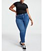 Color:Black001 - Image 3 - Plus Size Super Stretch Crew Neck Short Sleeve Baby Tee