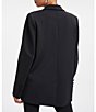 Color:Black001 - Image 2 - Scuba 2.0 Long Sleeve Double Stretch Knit Notch Lapel Collar Oversized Button Front Blazer
