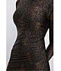 Color:Mocha Python001 - Image 4 - Shine Python Print Mock Neck Long Sleeve Bodycon Midi Dress