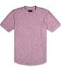Color:Mauve - Image 2 - Sun-Faded Slub Scallop Crew Short Sleeve T-Shirt