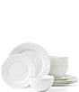 Color:White - Image 1 - Woodbury Bone China 12-Piece Dinnerware Set