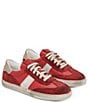 Color:Red - Image 2 - Charlie Distressed Leather and Suede Retro Sneakers