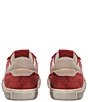 Color:Red - Image 3 - Charlie Distressed Leather and Suede Retro Sneakers