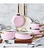 Color:Blush - Image 2 - Reserve Ceramic Nonstick 10-Piece Cookware Set