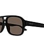 Color:Black - Image 3 - Men's Minimal 59mm Polarized Aviator Sunglasses